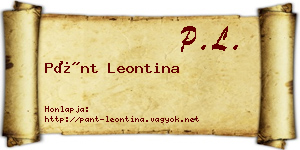 Pánt Leontina névjegykártya